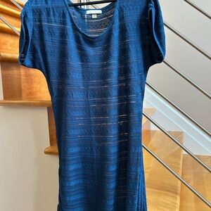 One A Dark Teal High-Low Short Sleeve Tunic